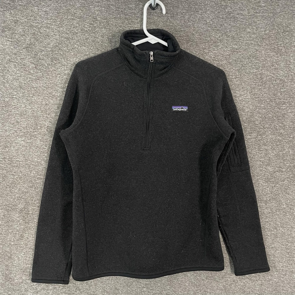 Patagonia Pullover Womens Medium Black Better Sweater Fleece 1/4 Zip Sweater